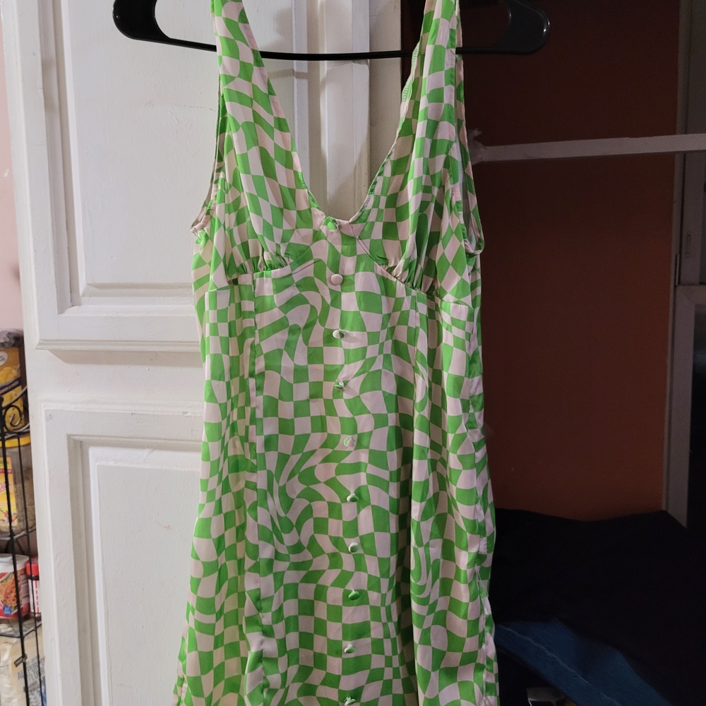 ASOS Green and White Mini Dress